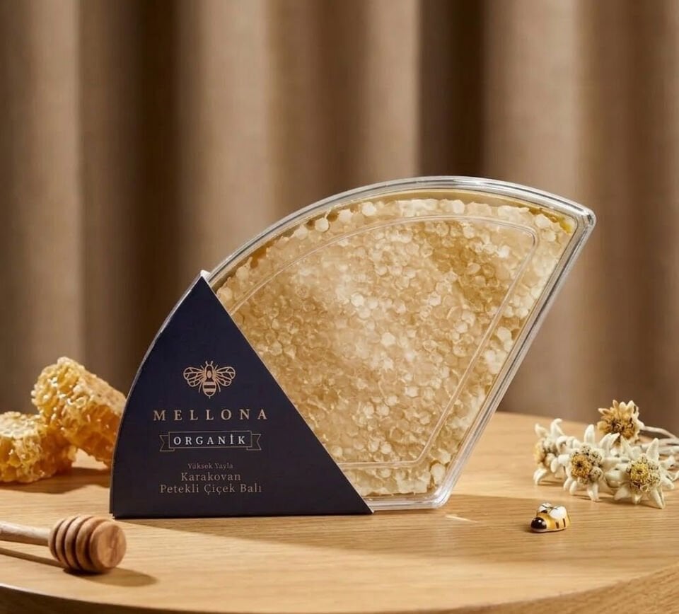 Mellona Organik Yayla Karakovan Petekli Bal 420 Gr