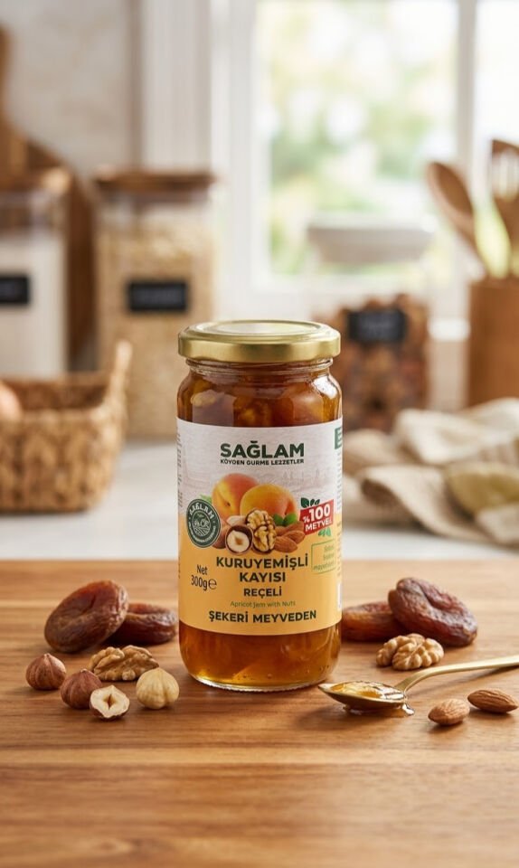 Sağlam Kuruyemişli Kayısı Reçeli 300 Gr