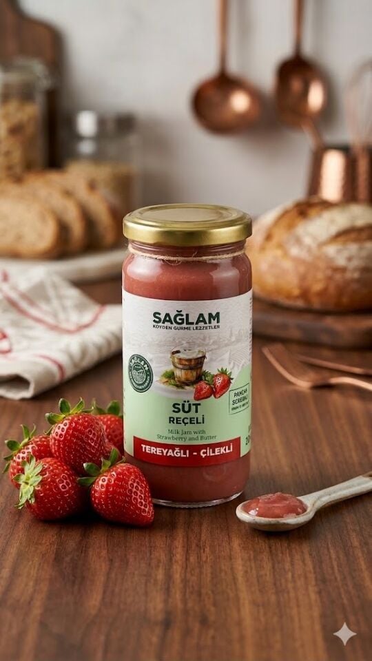 Sağlam Çilekli Süt Reçeli 270 Gr