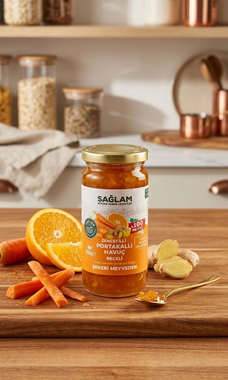 Sağlam Zencefilli Portakallı Havuç Reçeli 300 Gr
