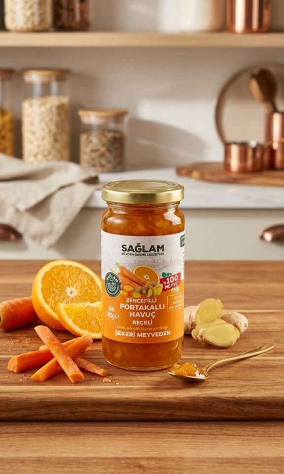Sağlam Zencefilli Portakallı Havuç Reçeli 300 Gr