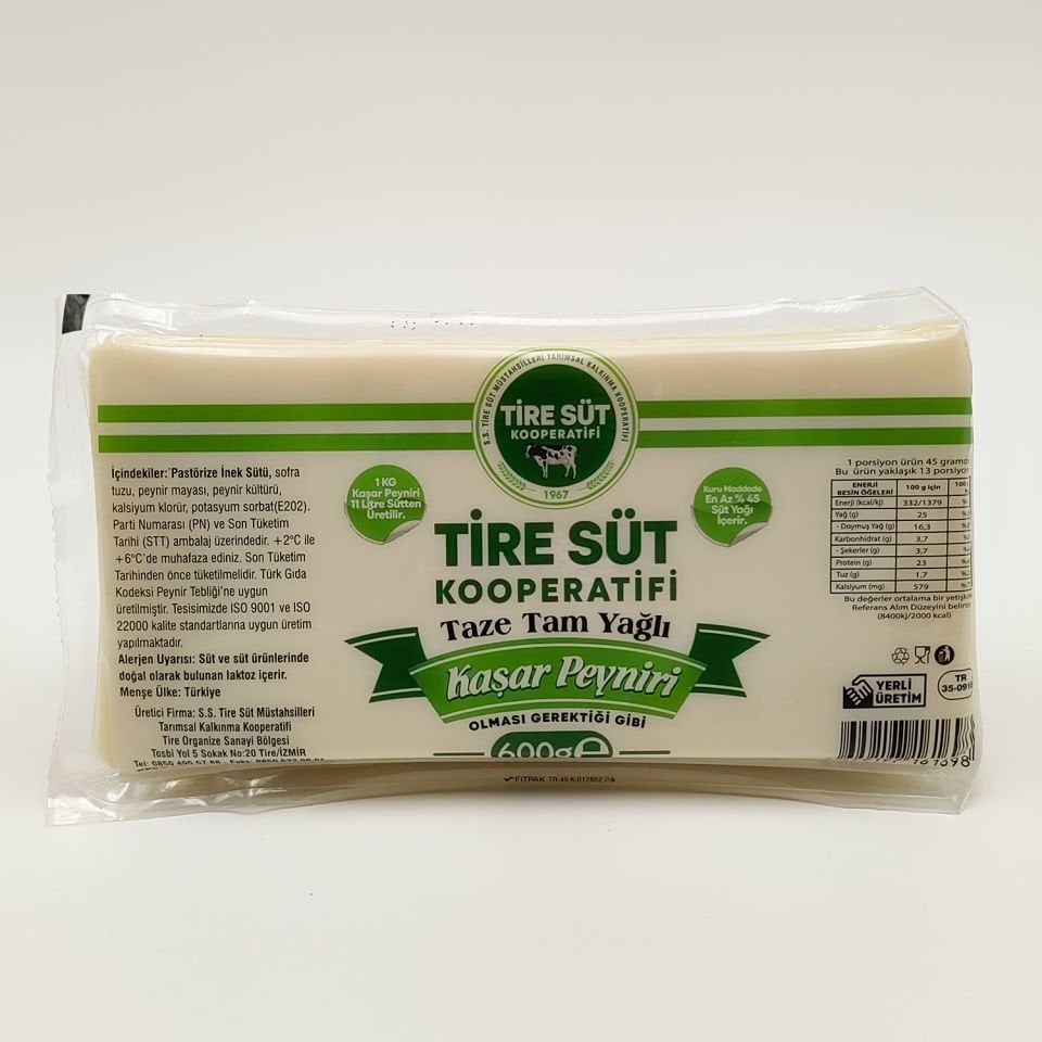 Tire Süt Koop Kaşar Peyniri 600 Gr